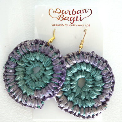 Carly Wallace, 'Small Gani Woven Earrings'