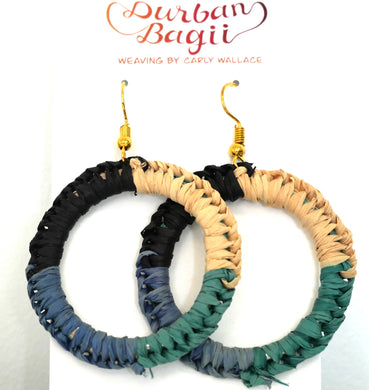 Carly Wallace, 'Small Hoop Woven Earrings'