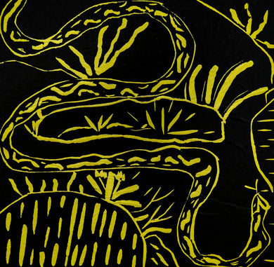 Dorothy Edwards, 'File Snake', Linocut print on paper, 15 x 15cm