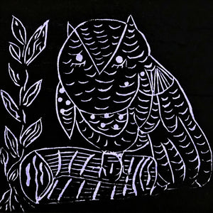 Dorothy Edwards, 'Frogmouth Owl', Linocut print on paper, 15 x 15cm