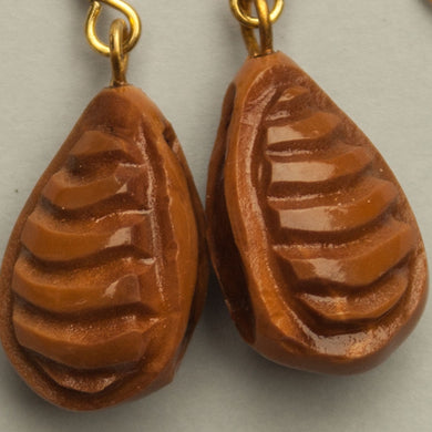 Jewellery - Carved wongai seed earrings by Indigenous artist Joel Sam