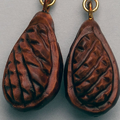 Jewellery - Carved wongai seed earrings by Indigenous artist Joel Sam