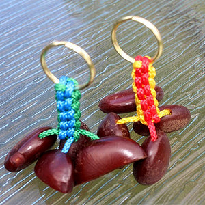 Kulaps Keyrings. A design by Indigenous artist William Savage. Used as a musical instrument (rattle or shaker) in the Torres Strait during traditional Island dancing